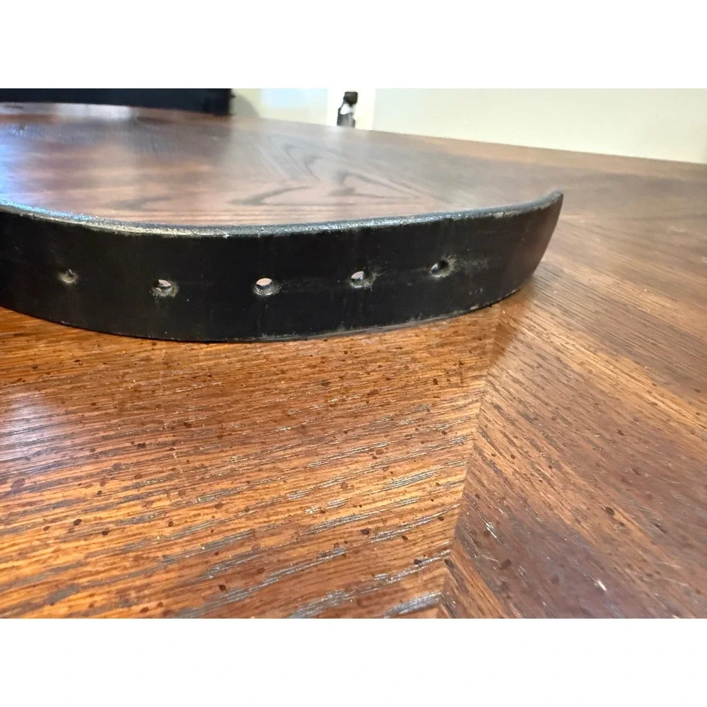 y2k Oscar de la Renta Genuine Leather Belt with‎ Large ODLR Jeans Buckle 34/36
